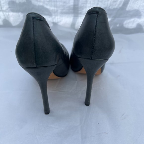 Dolce Vita Vera Cuoio Slip On Round Toe Cone Pump 41/2" Heel Grayish Blue Size 6 - Picture 5 of 7